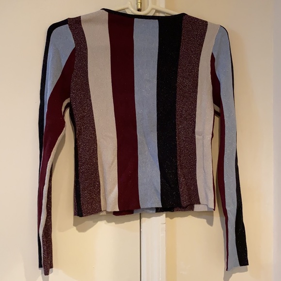 INC Multi-color Vertical Stripes Sparkly Top - Picture 3 of 3